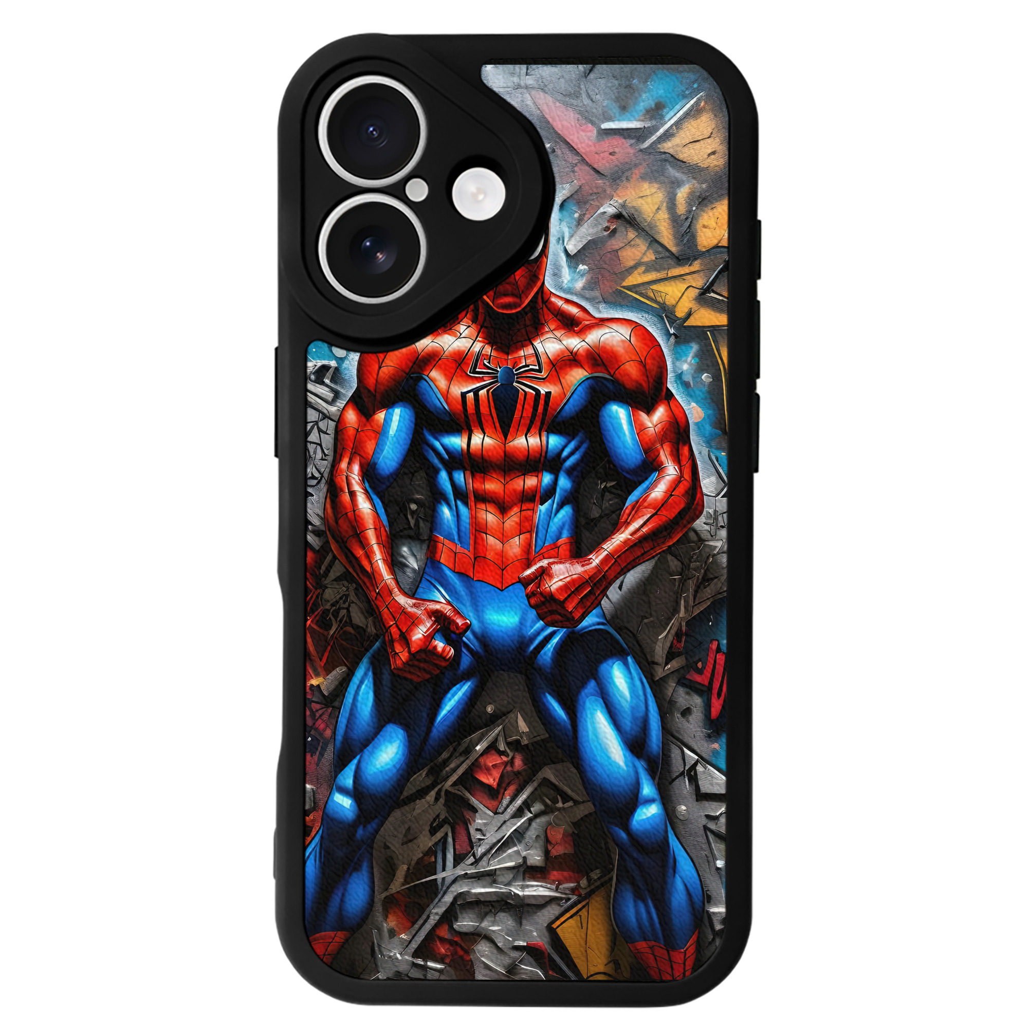 Spider Man スパイダーマン 【iPhone 16シリーズ対応】シリコンスマホケース（レザー調） 材質：シリコン